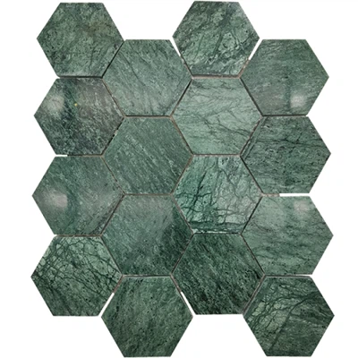 Mozaic ceramic mixt de artă marmură verde